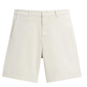 Zara Men's Cream Flat-Front Chino Shorts